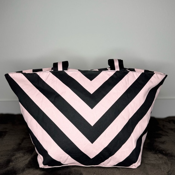 Victoria’s Secret Striped Tote | Pink and Black - Picture 4 of 12